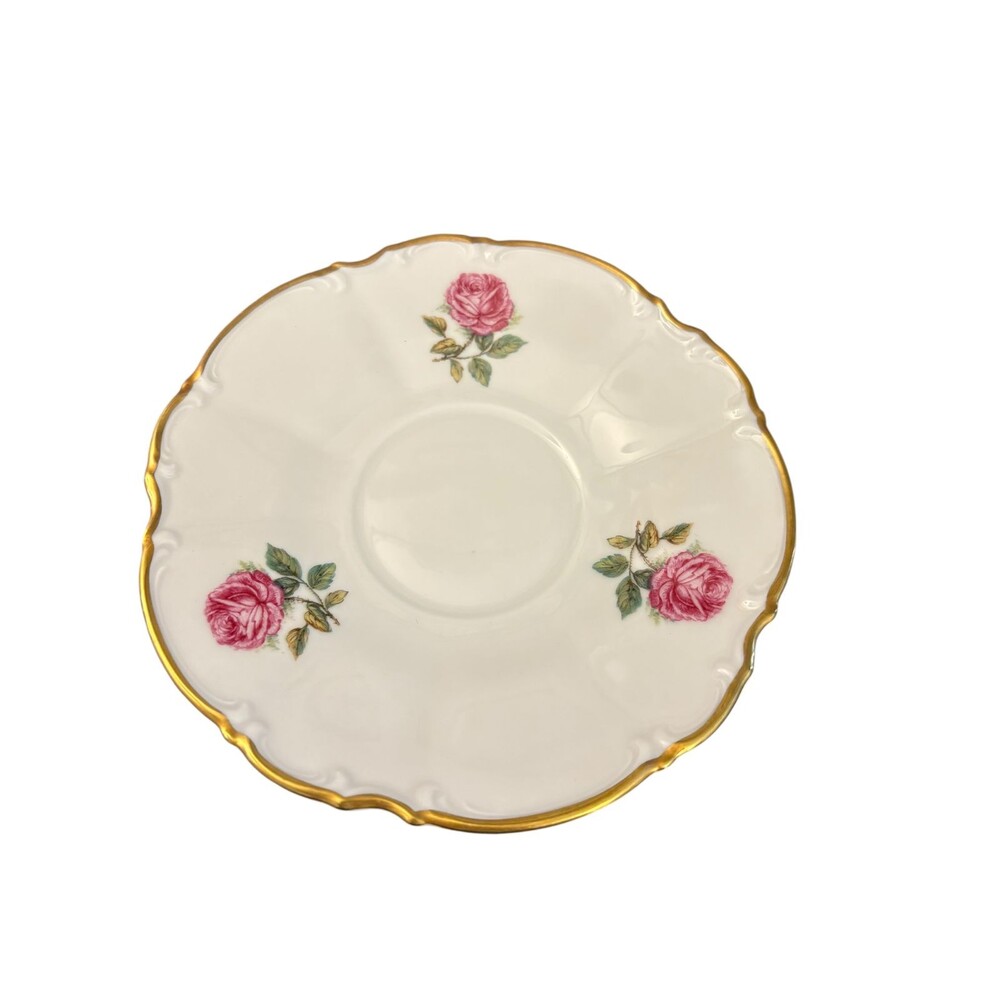 Set of 4 Hutschenreuther Selb Bavaria Pasco Plates – 6” Pink Rose & Gold Trim - Picture 2 of 5